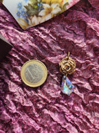 Rosarium Collection Collection - Handmade Bronze Rose Pendant with Lilac Crystal