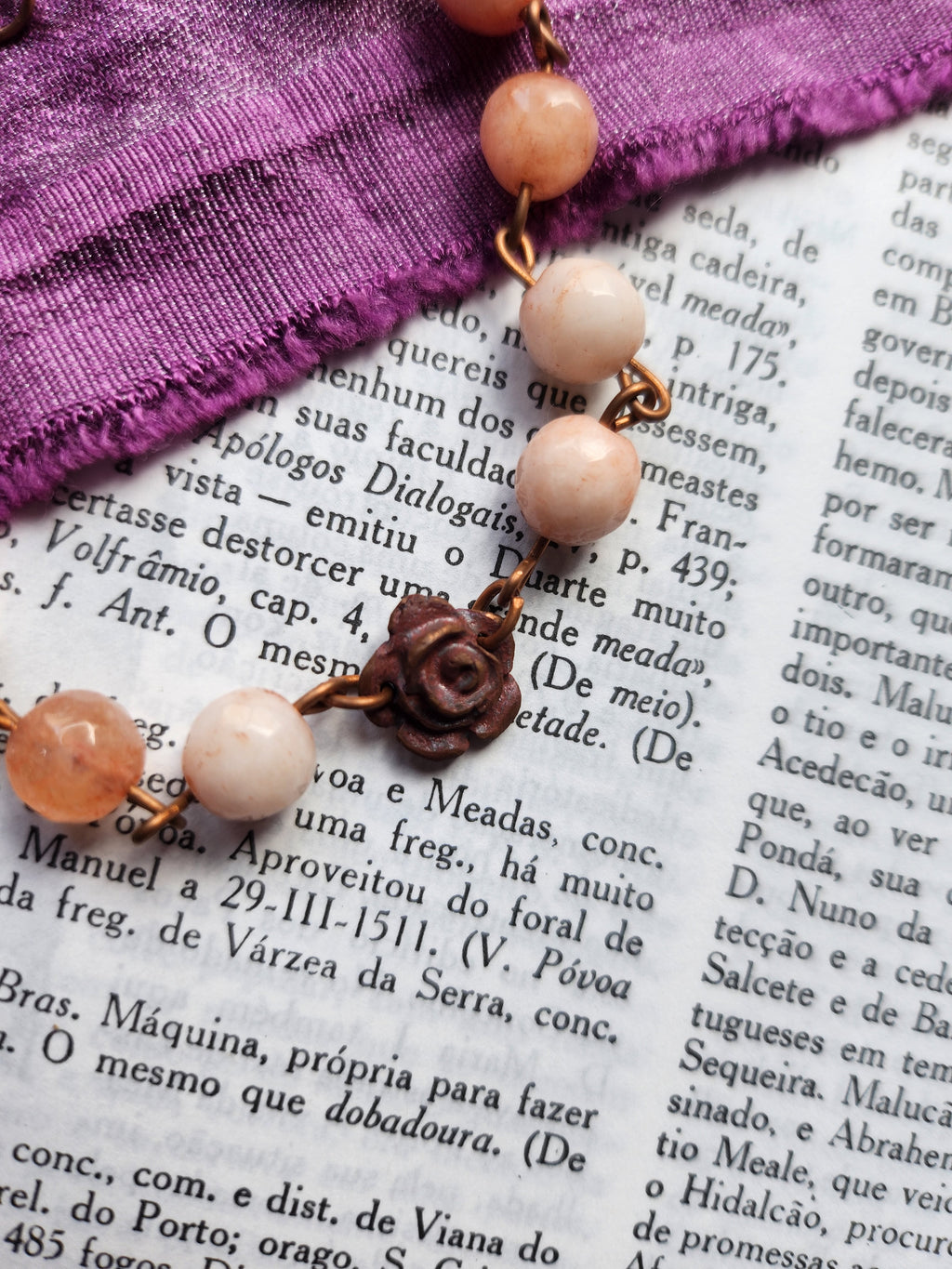 Rosarium Collection - Pink Opal & Copper Bracelet